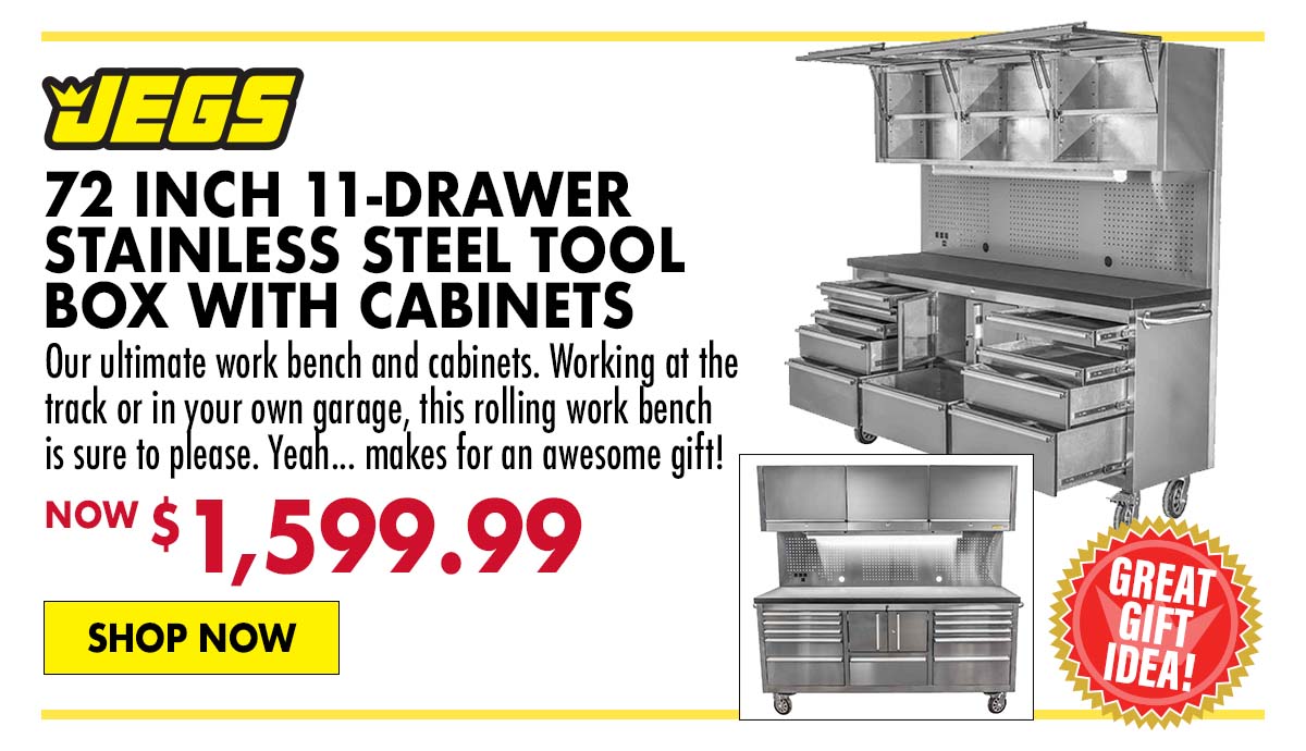JEGS 72 Inch 11-Drawer Stainless Steel Tool Box - Now $1,599.99