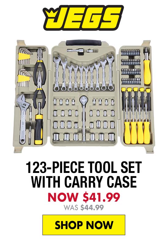 JEGS 123-Piece Tool Set with Carry Case - Now $41.99