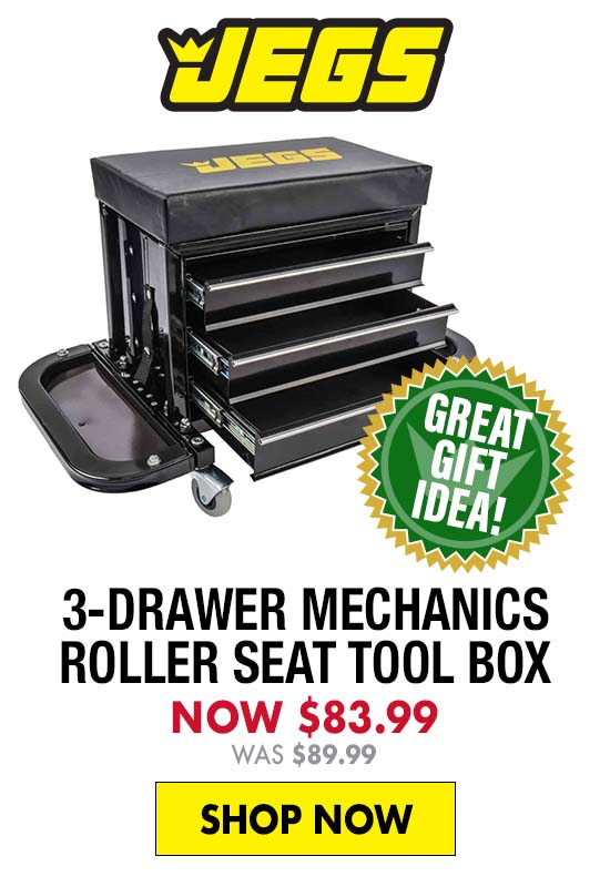 JEGS 3-Drawer Mechanics Roller Seat Tool Box - Now $83.99