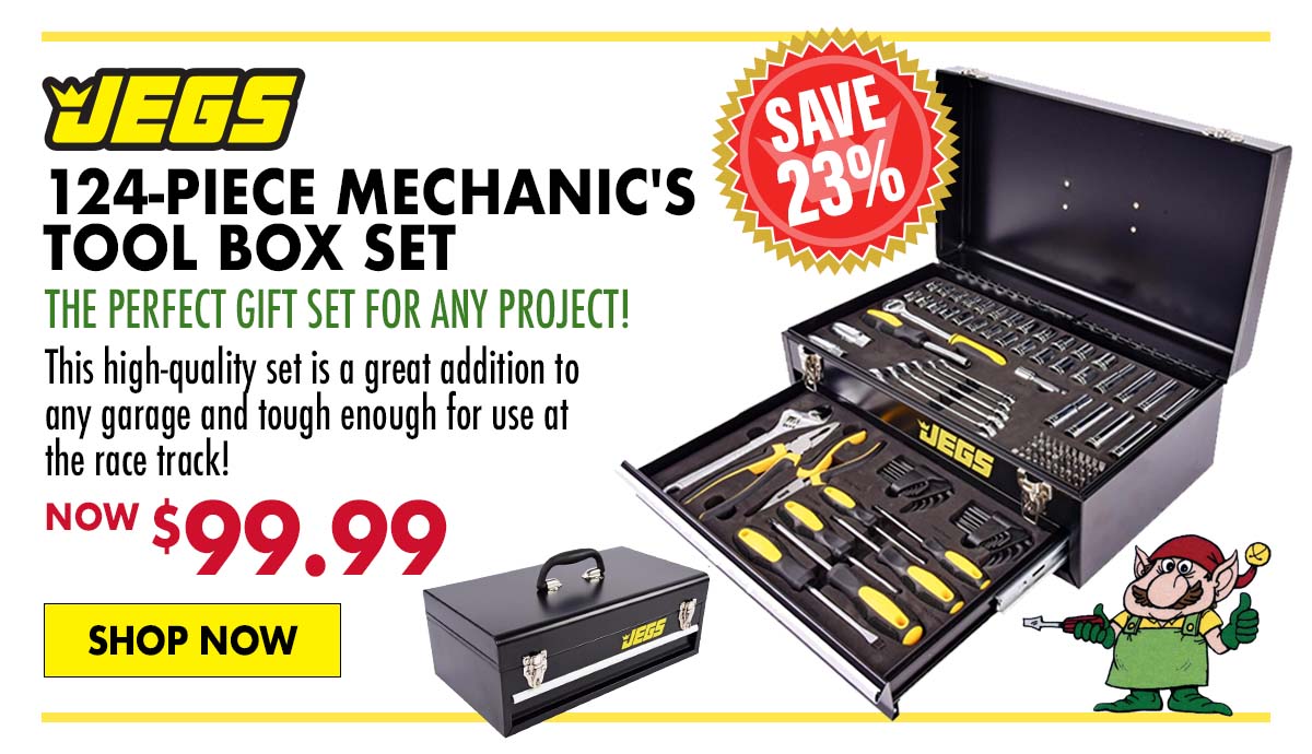 JEGS 124-Piece Mechanic's Tool Box Set - Now $99.99