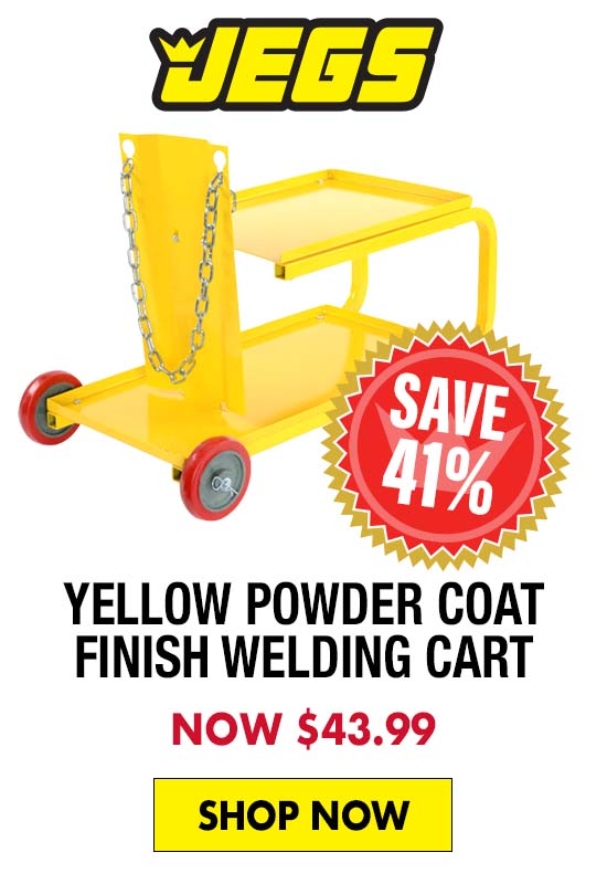 JEGS Yellow Powder Coat Finish Welding Cart - Now $43.99