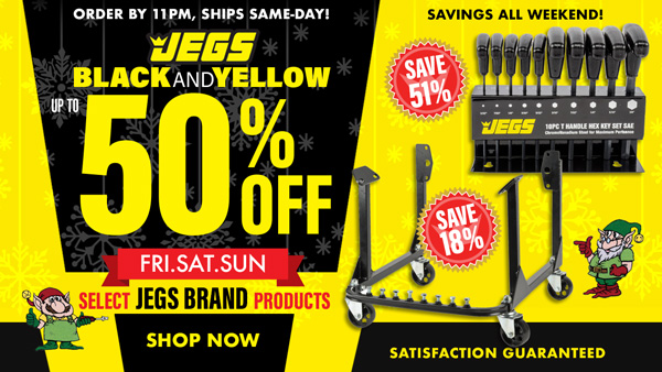 JEGS Black and Yellow - Save Up To 50% Off Select JEGS Brand Products