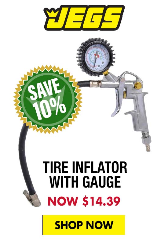 JEGS Tire Inflator with Gauge - Now $14.39 SAVE 10%