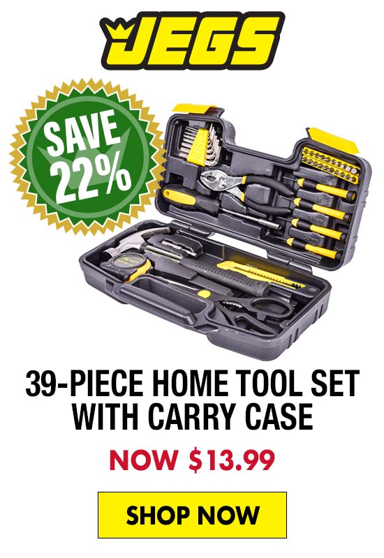JEGS 39-Piece Home Tool Set with Carry Case - Now $13.99
