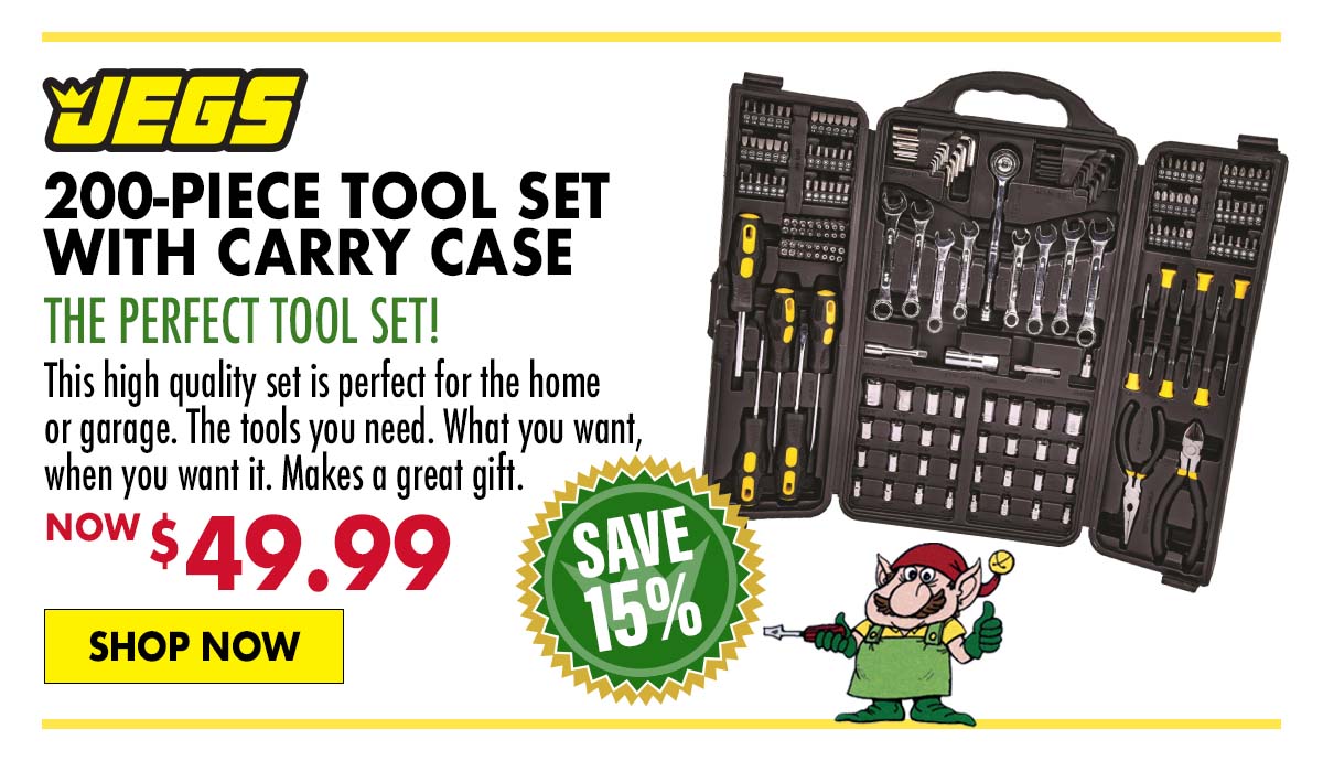 JEGS 200-Piece Tool Set with Carry Case - Now $49.99
