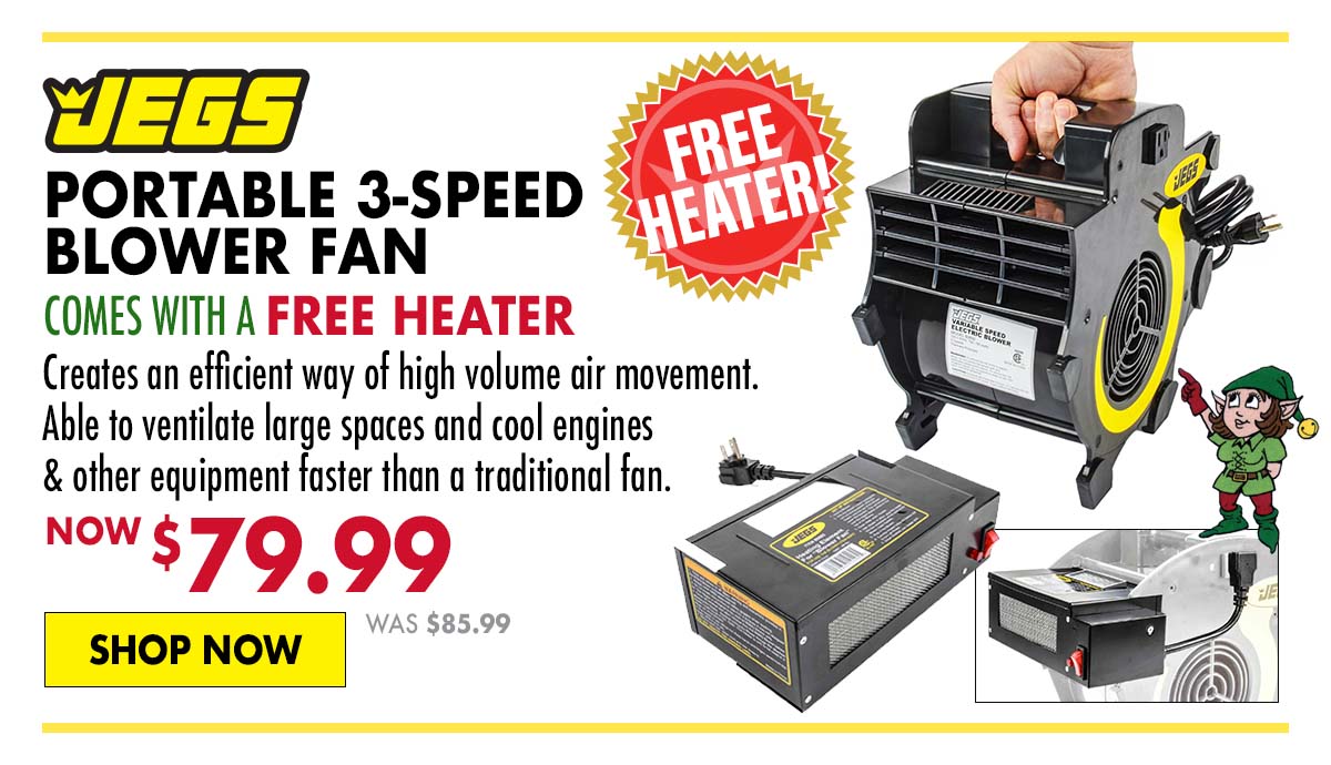 JEGS Portable 3-Speed Blower Fan - Now $79.99