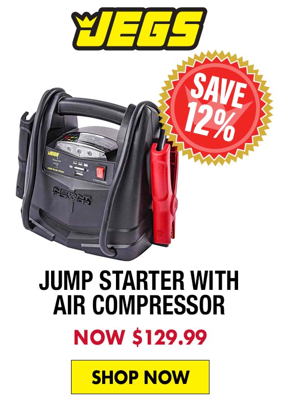 JEGS Jump Starter with Air Compressor - Now $129.99