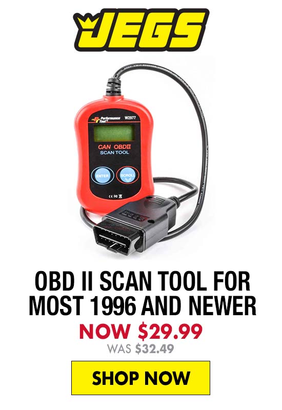JEGS OBD II Scan Tool for Most 1996 and Newer - Now $29.99