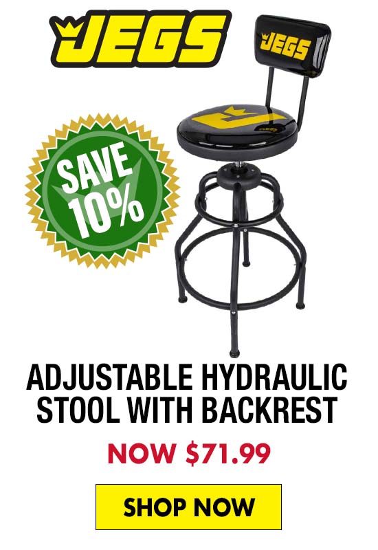 JEGS Adjustable Hydraulic Stool with Backrest - Now $71.99