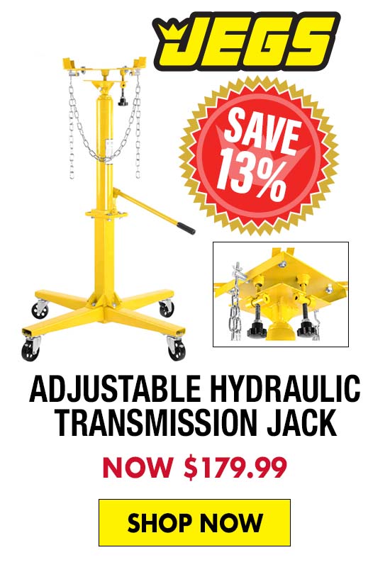 JEGS Adjustable Hydraulic Transmission Jack - Now $179.99