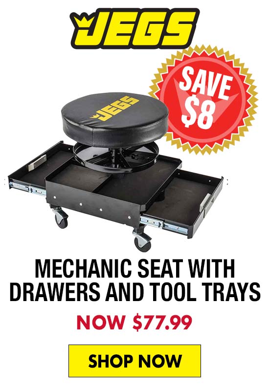 JEGS Mechanic Seat with Drawers and Tool Trays - Now $77.99