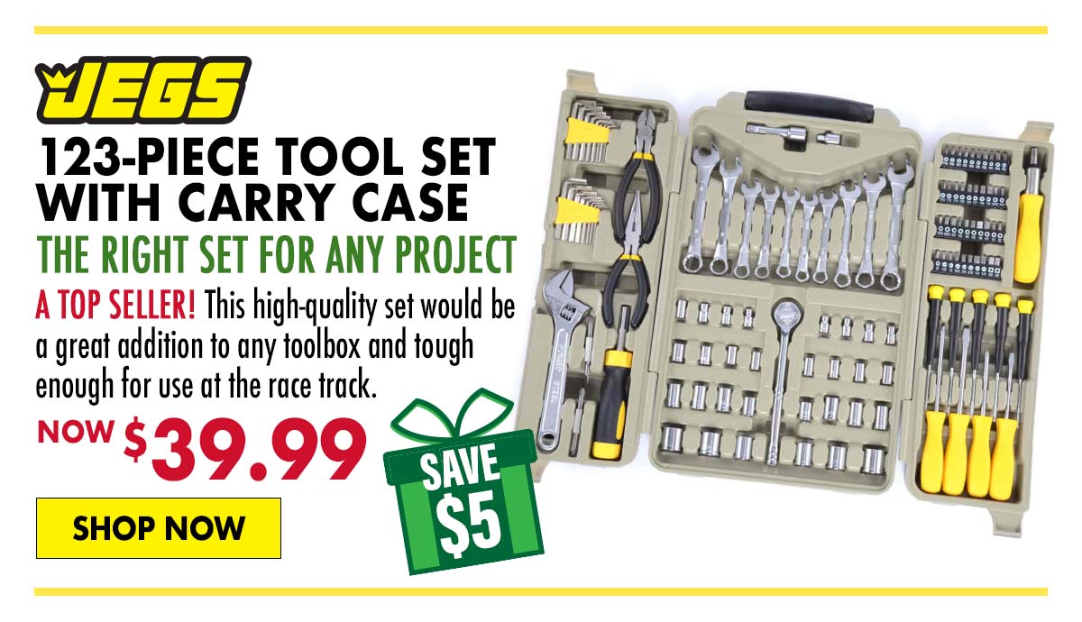 JEGS 123-Piece Tool Set with Carry Case - Now $39.99