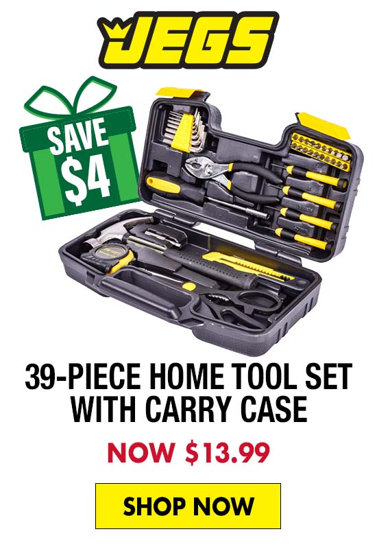 JEGS 39-Piece Home Tool Set with Carry Case - Now $13.99