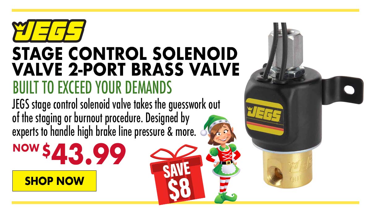 JEGS Stage Control Solenoid Valve 2-Port Brass Valve - Now $43.99