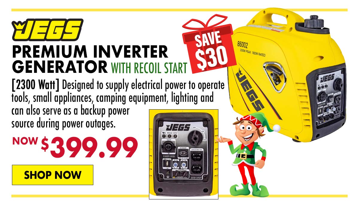 JEGS Premium Inverter Generator with Recoil Start - Now $399.99