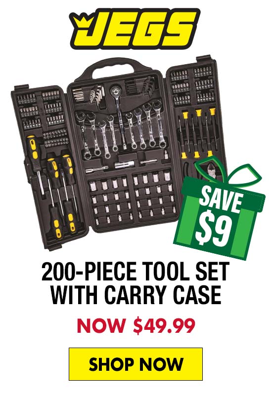 JEGS 200-Piece Tool Set with Carry Case - Now $49.99