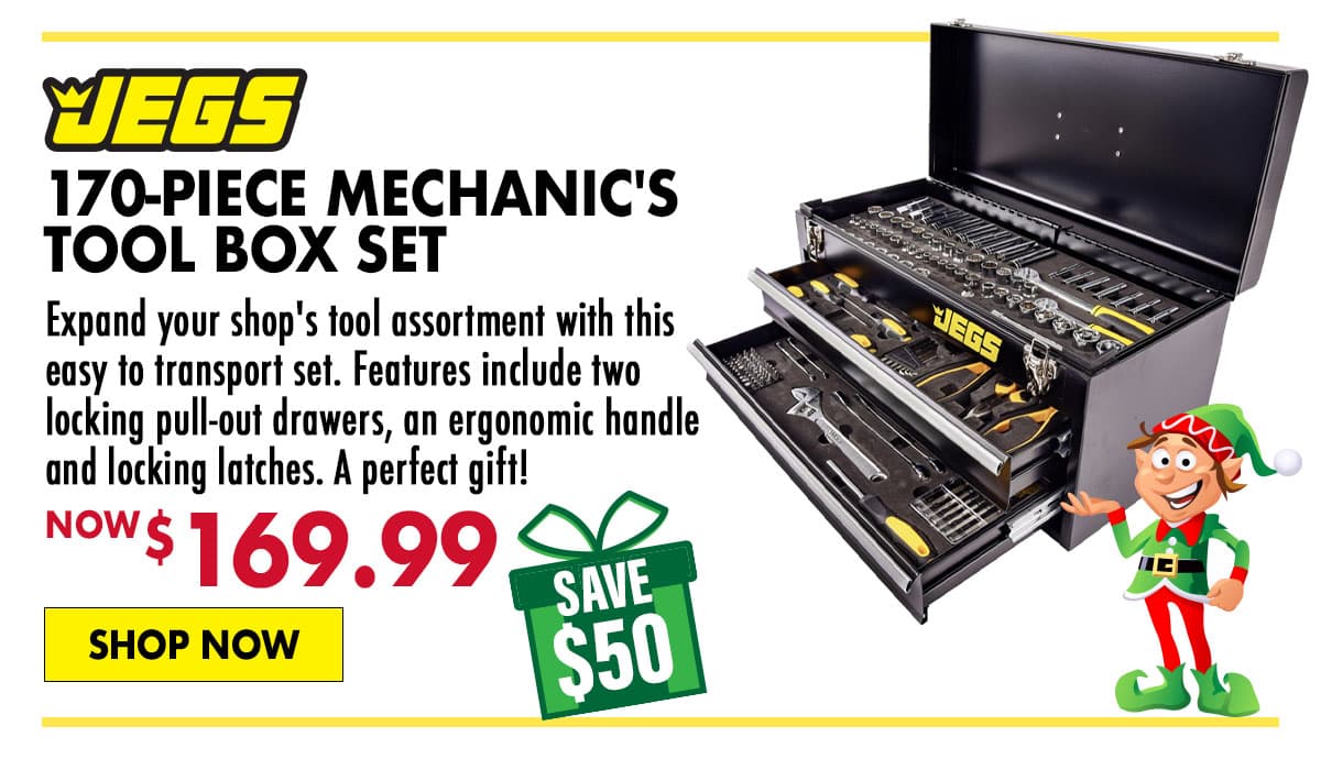 JEGS 170-Piece Mechanic's Tool Box Set - Now $169.99 SAVE $50