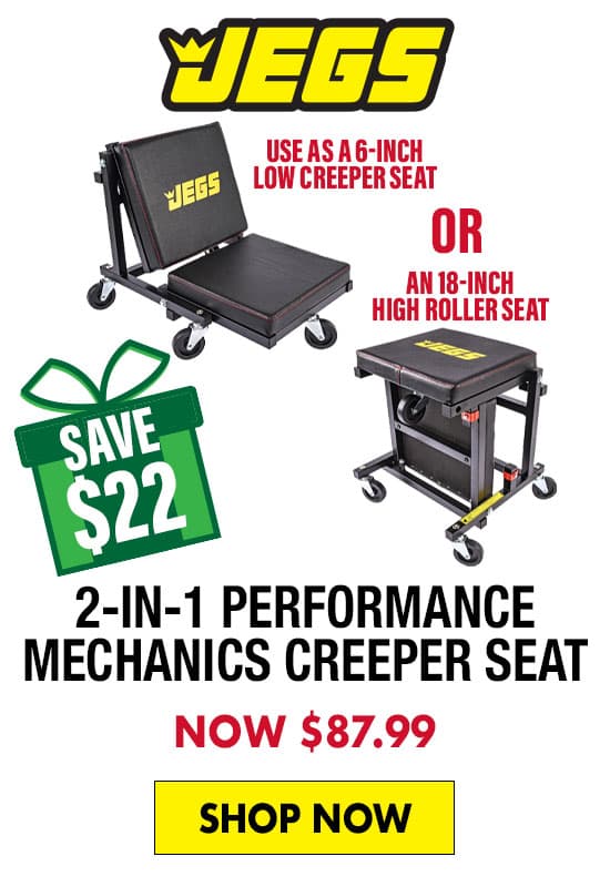 JEGS 2-in-1 Performance Mechanics Creeper Seat - Now $87.99 SAVE $22