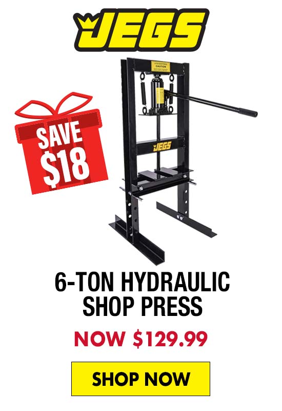 JEGS 6-Ton Hydraulic Shop Press - Now $129.99 SAVE $18