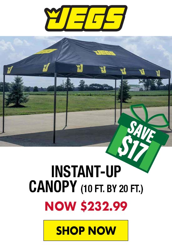 JEGS Instant-Up Canopy 10 ft. by 20 ft. Black - Now $232.99 SAVE $17