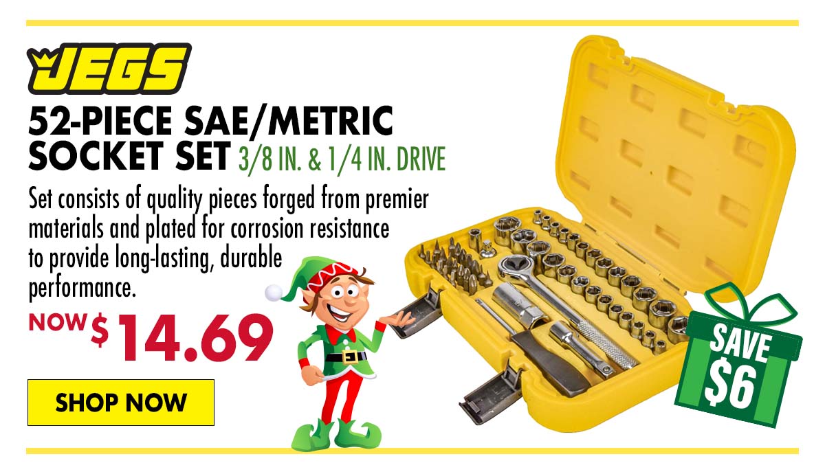 JEGS 3/8 in. & 1/4 in. Drive 52-Piece SAE/Metric Socket Set