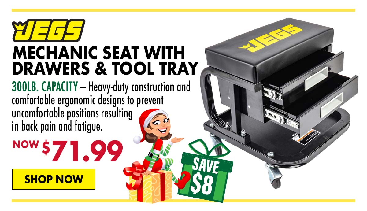 JEGS Mechanic Seat with Drawers and Tool Tray