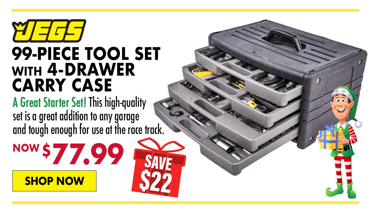 JEGS 99-Piece Tool Set with 4-Drawer Carry Case