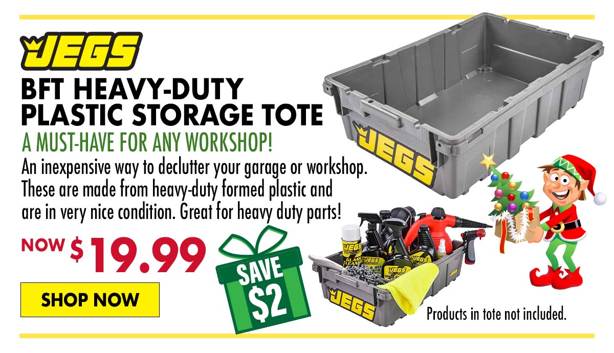 JEGS BFT Heavy-Duty Plastic Storage Tote - Now $19.99