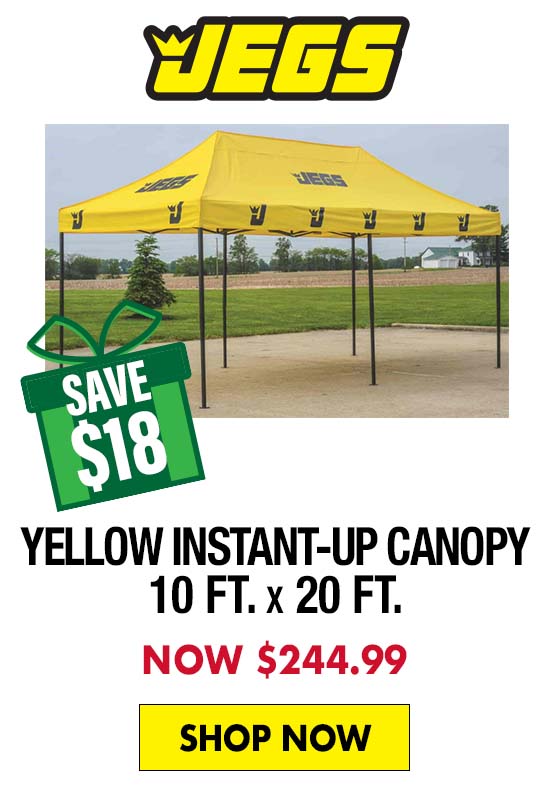 JEGS Yellow Instant-Up Canopy 10 ft. by 20 ft. - Now $244.99