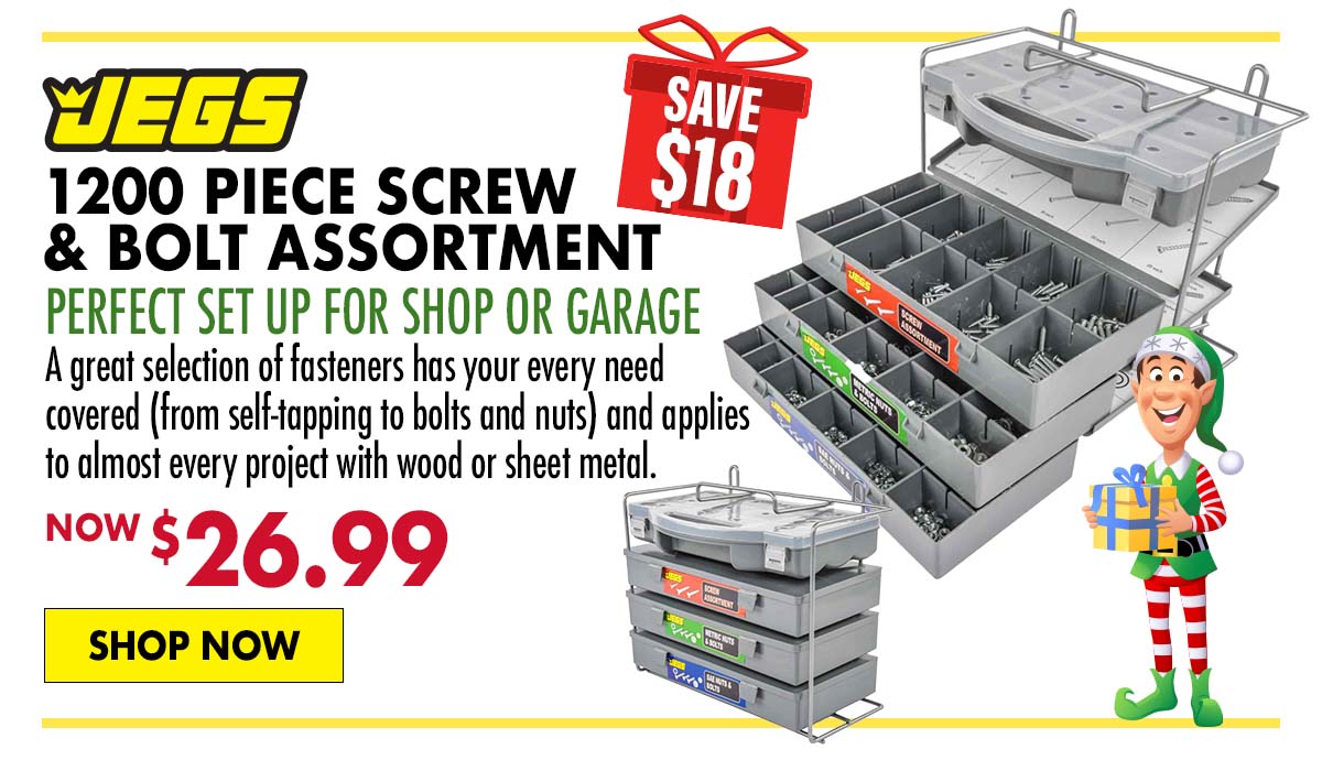 JEGS 1200 piece Screw & Bolt Assortment - Now $26.99