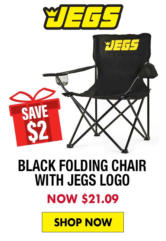 JEGS Black Folding Chair with JEGS Logo - Now $21.09