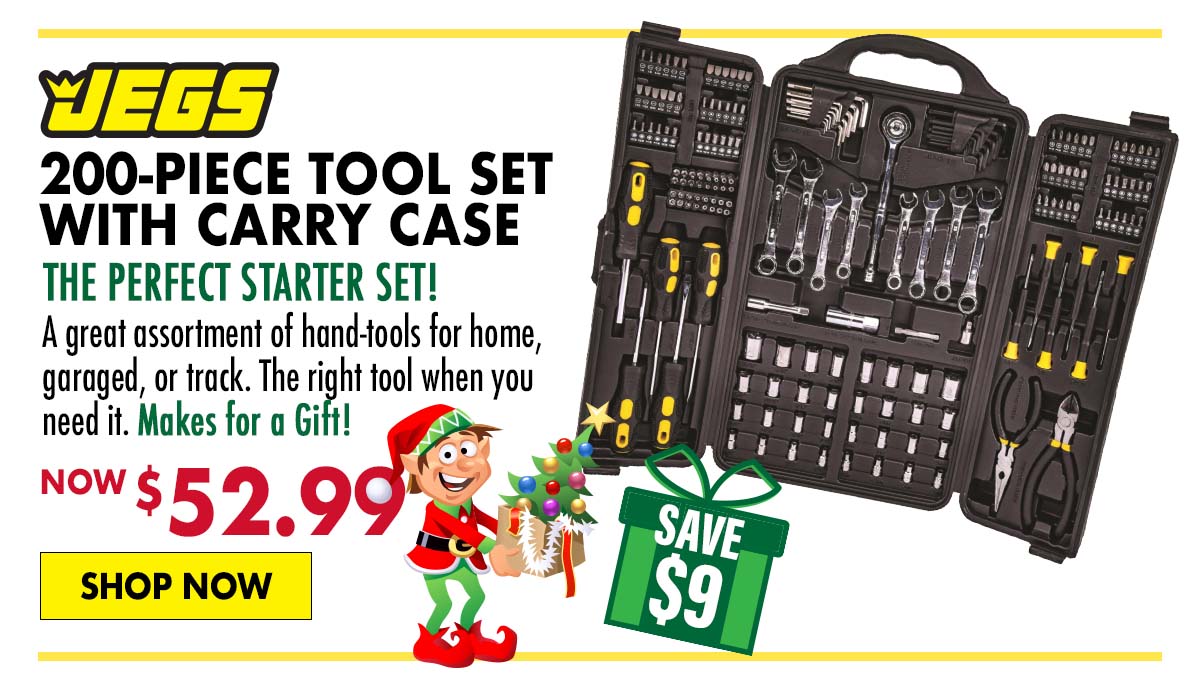 JEGS 200-Piece Tool Set with Carry Case - Now $52.99