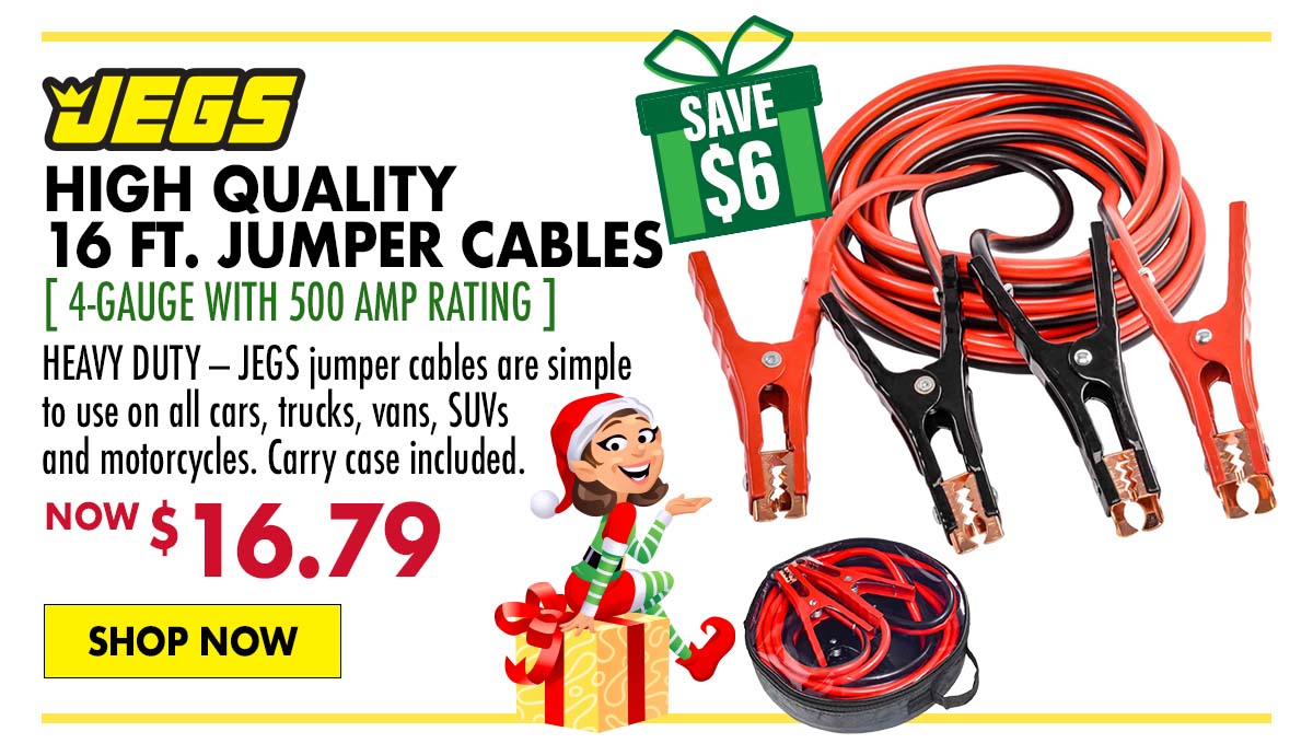 JEGS High Quality 16 ft. Jumper Cables - Now $16.79