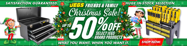 JEGS Friends and Family Christmas Sale - Up to 50% Off Select JEGS Brand Products