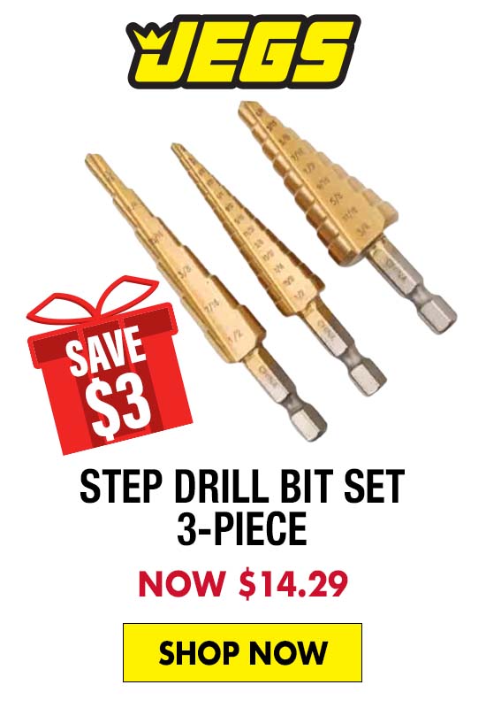 JEGS Step Drill Bit Set 3-Piece - Now $14.29