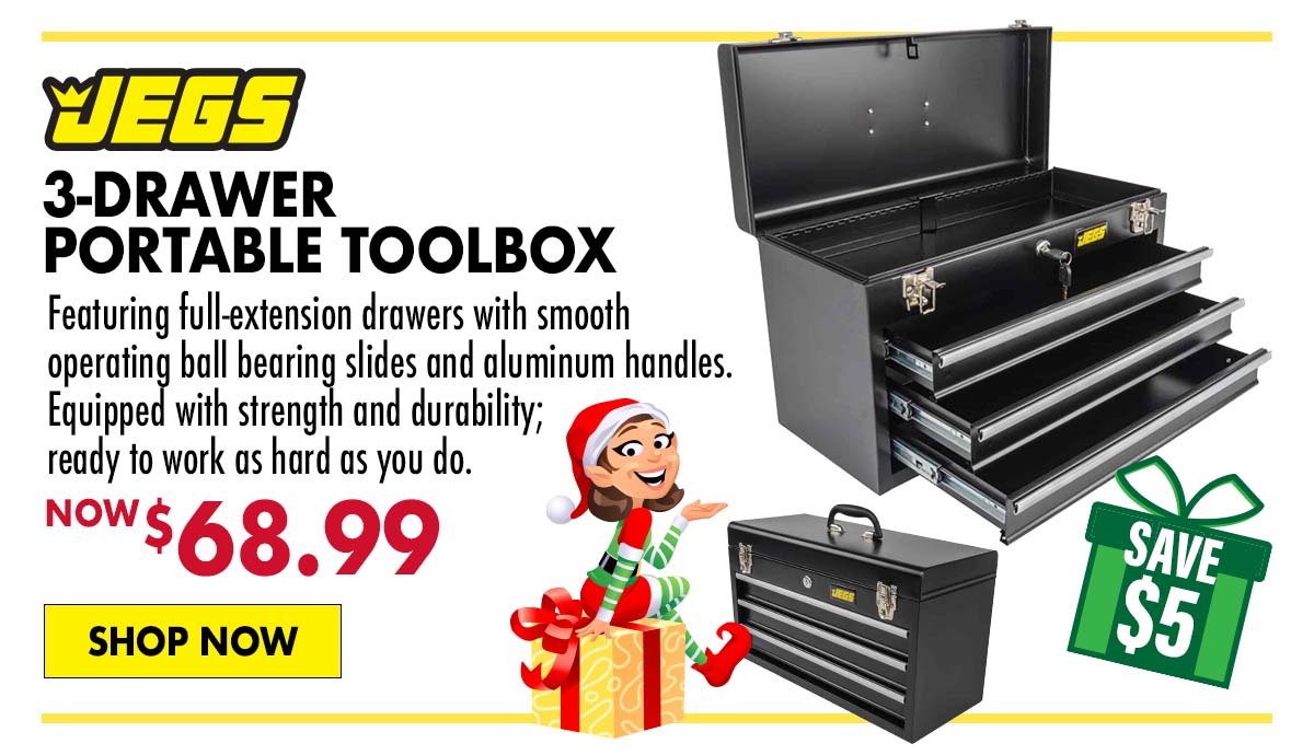 JEGS 3-Drawer Portable Toolbox - Now $68.99