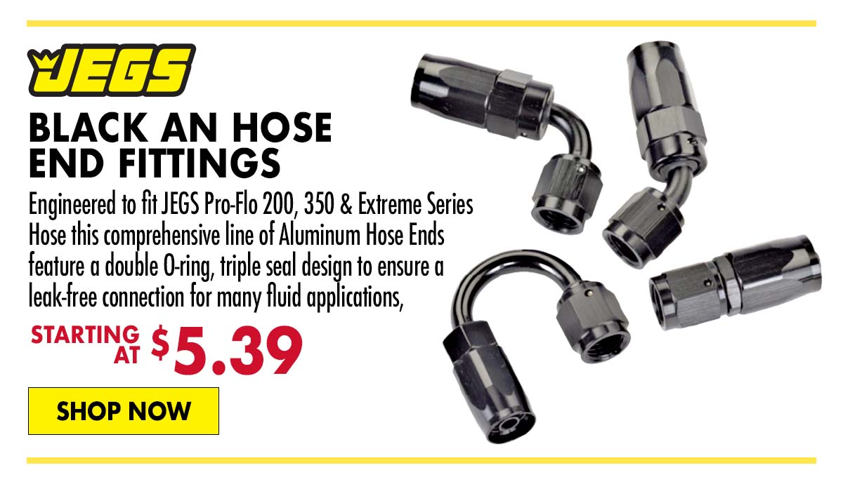 JEGS Black AN Hose End Fittings - Starting at $5.39