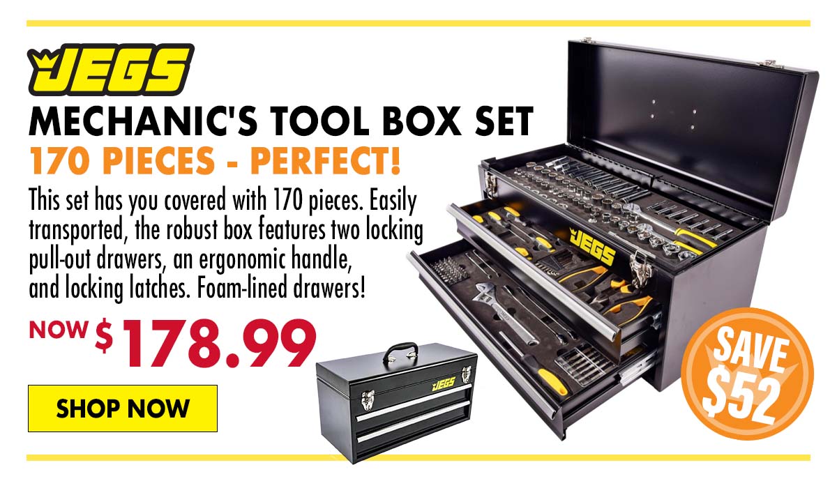 JEGS 170-Piece Mechanic's Tool Box Set - Now $178.99