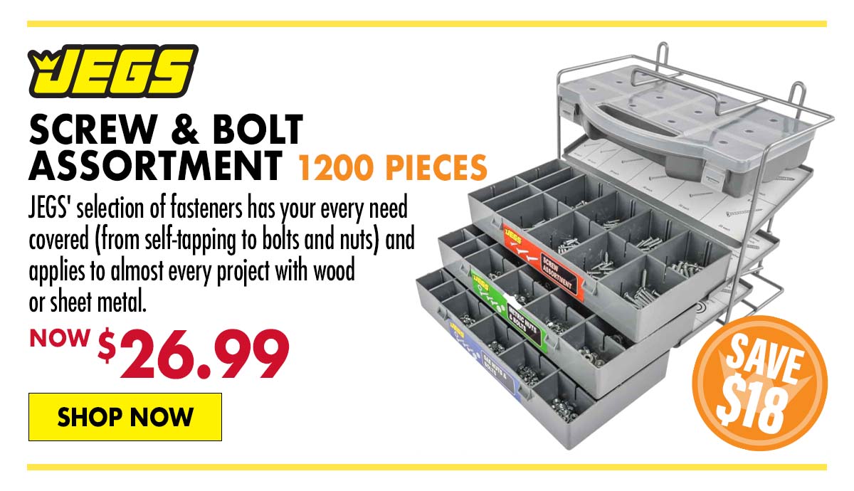 JEGS 1200 Piece Screw & Bolt Assortment - Now $26.99