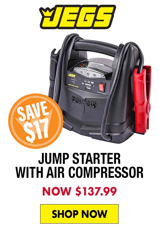 JEGS Jump Starter with Air Compressor - Now $137.99
