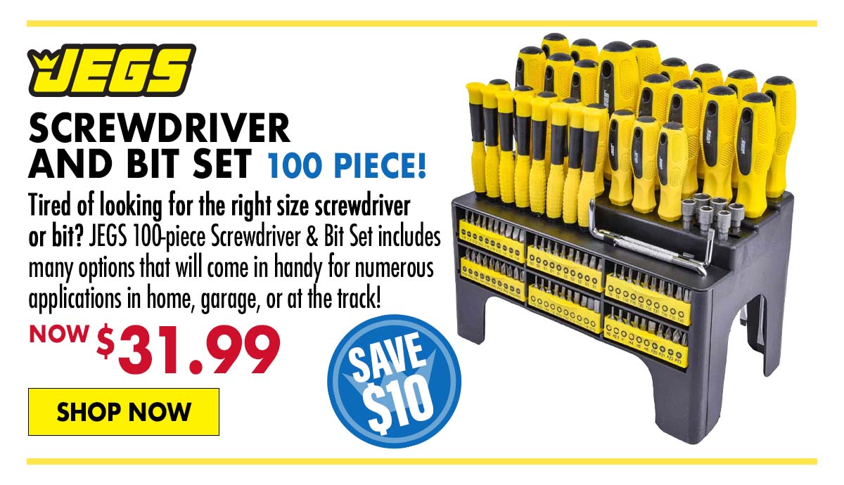 JEGS 100-Piece Screwdriver and Bit Set - Now $31.99