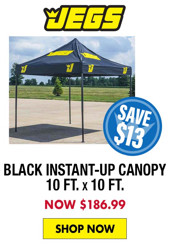 JEGS Black Instant-Up Canopy 10 ft. by 10 ft. - Now $186.99