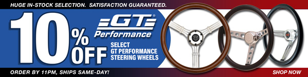10% on Select GT Performance Steering Wheels