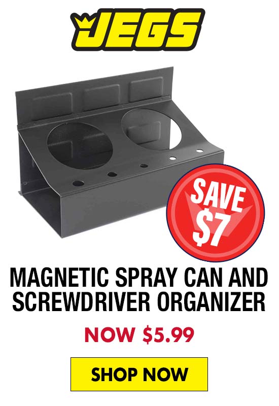 JEGS Magnetic Spray Can and Screwdriver Organizer - Now $5.99
