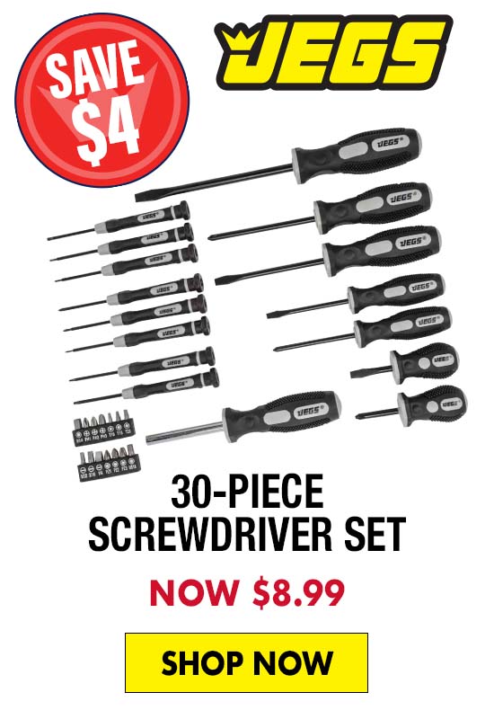 JEGS 30-Piece Screwdriver Set - Now $8.99