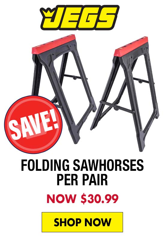 JEGS Pair Folding Sawhorses - Now $30.99