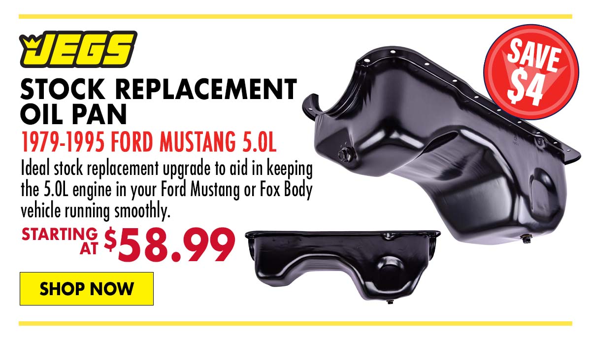 JEGS Stock Replacement Oil Pan for 1979-1995 Ford Mustang 5.0L - Starting at $58.99