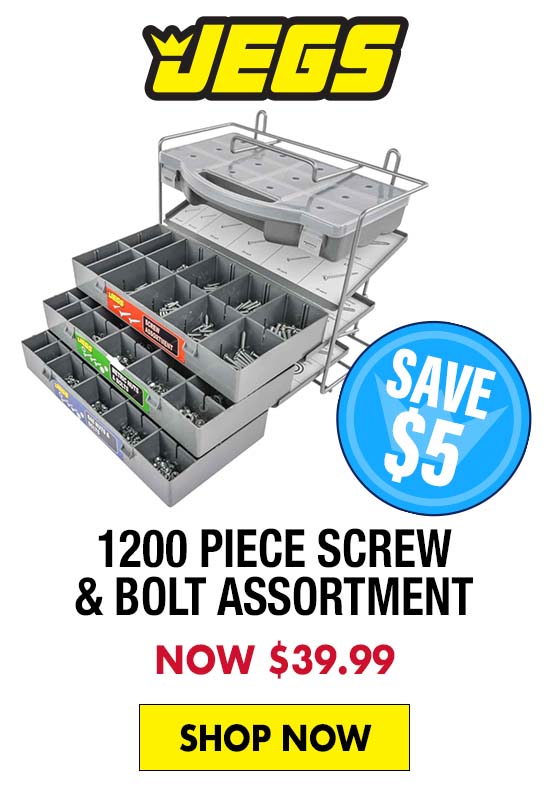 JEGS 1200 piece Screw & Bolt Assortment - Now $39.99