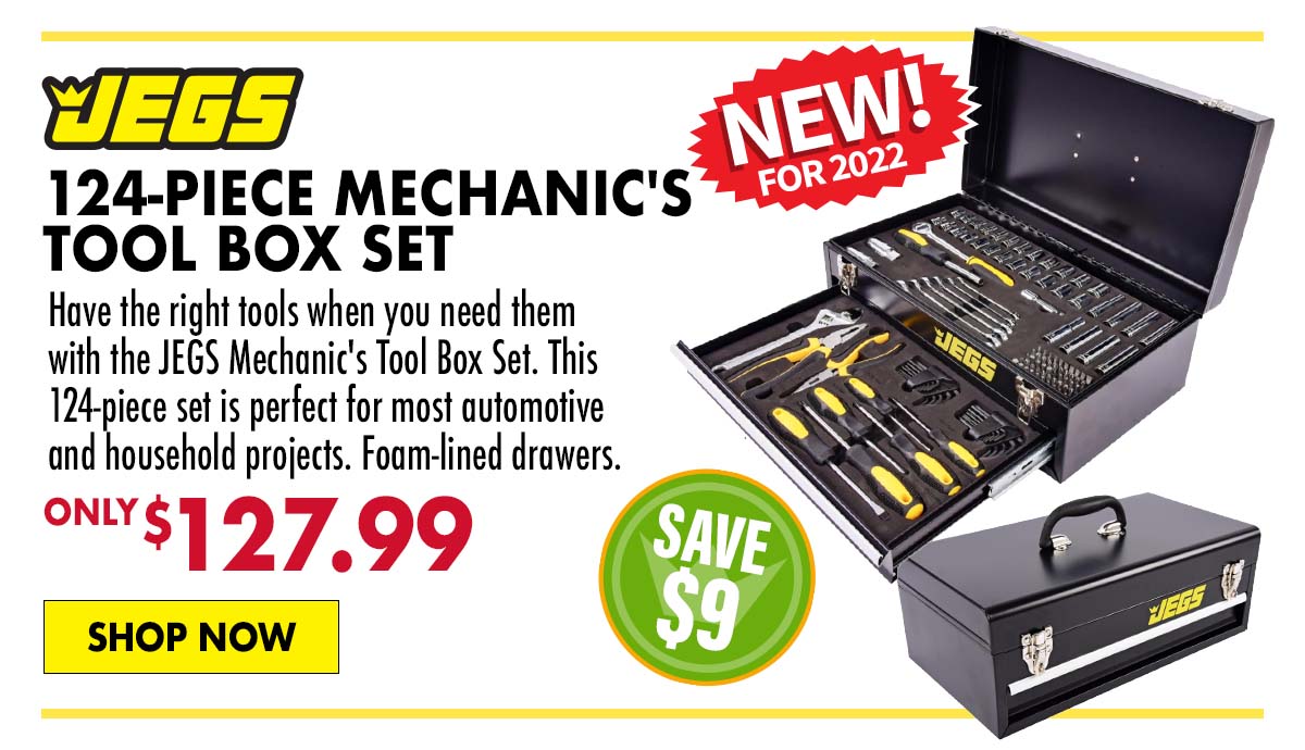 JEGS 124-Piece Mechanic's Tool Box Set - Only $127.99