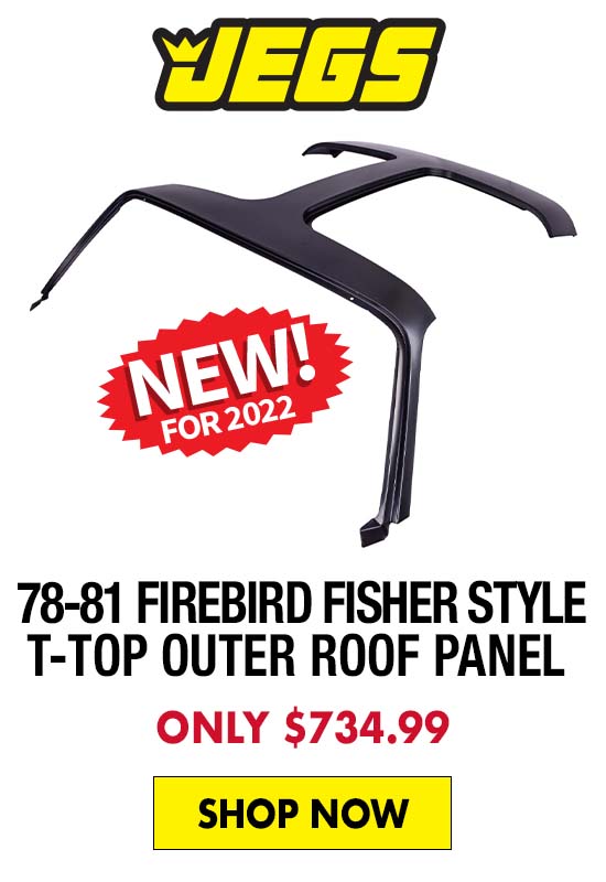 JEGS 1978-1981 Firebird Fisher Style T-Top Outer Roof Panel - Only $734.99